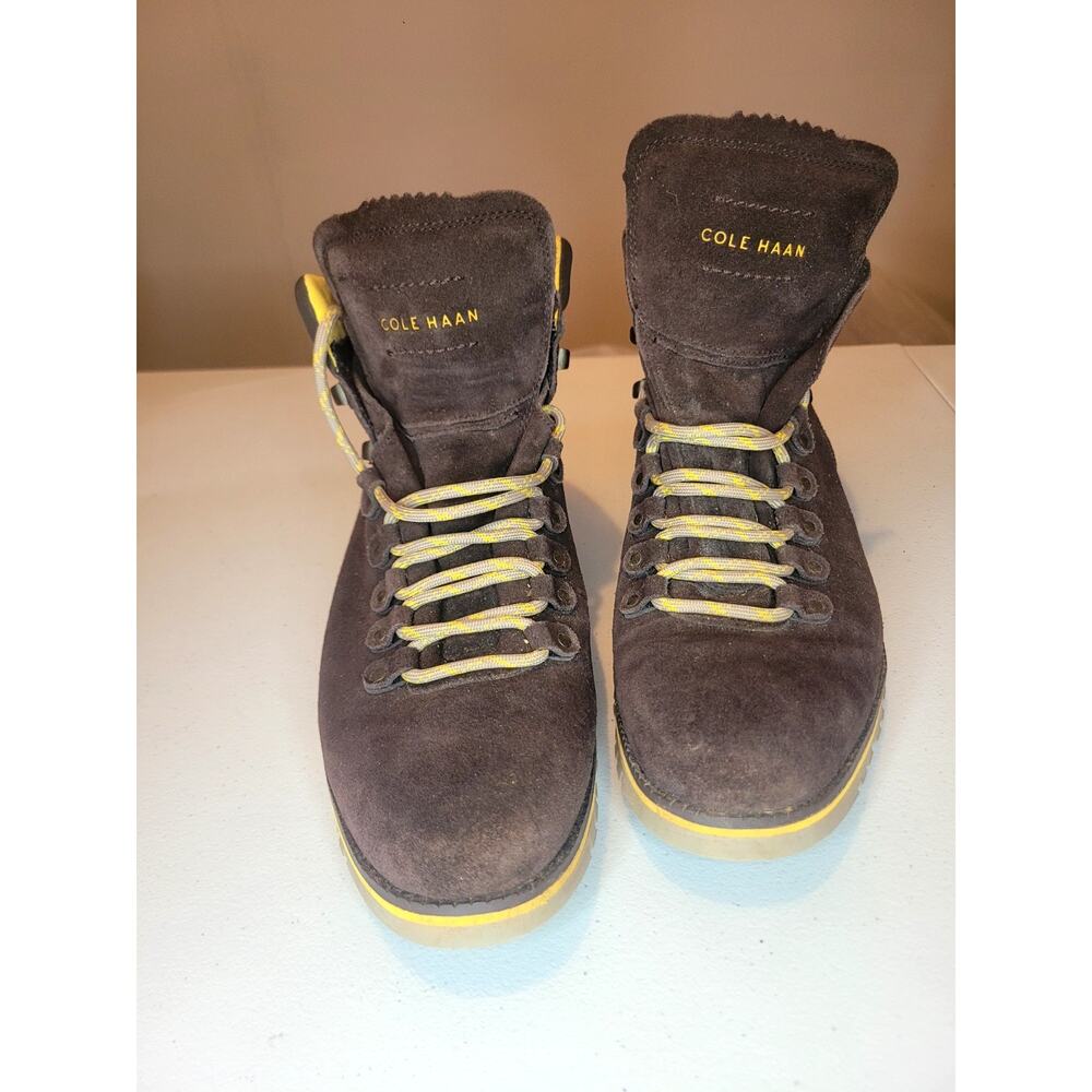 COLE HAAN ZEROGRAND HIKER WATERPROOF BOOTS SUEDE/LEMON C31628 Men's Size 11M